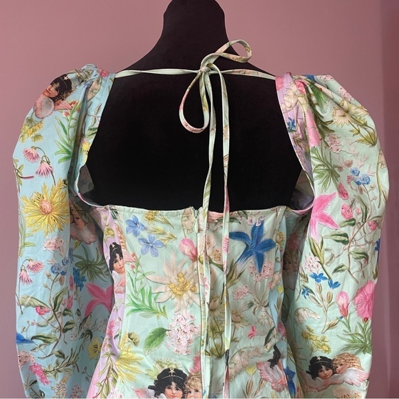 NEW! Fiorucci- Alpine Angels Mini Bodice Mini Dress Long Sleeve Size Large - Picture 13 of 16